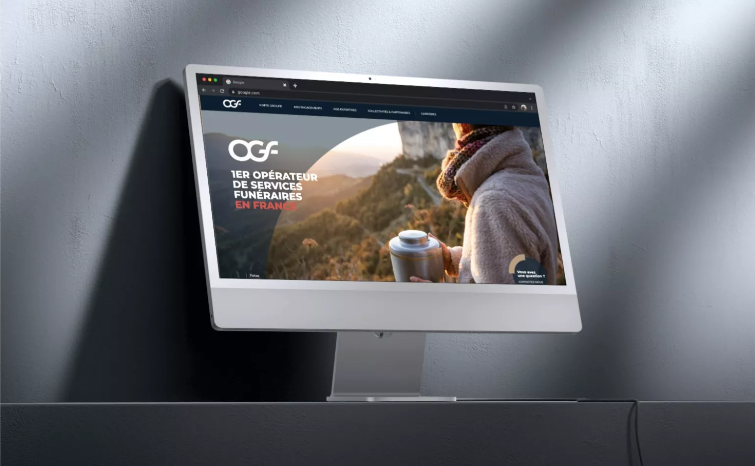 Aperçu du site internet d'OGF, dont l'industrialisation des usines à sites est accompagnée par l'équipe DevOps d'AODB.