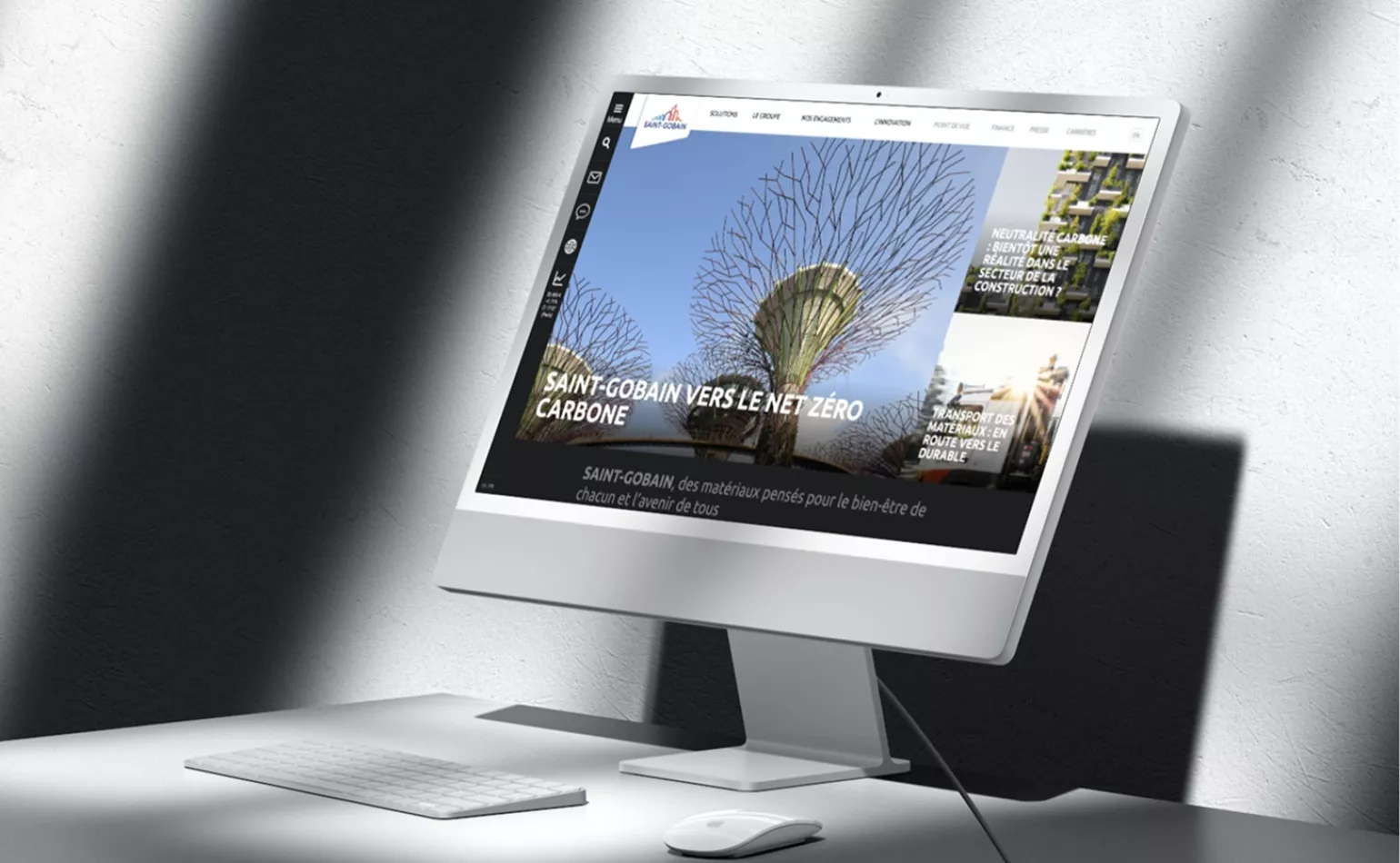 Aperçu de la plateforme multi-sites Drupal de Saint-Gobain, sécurisée et gérée à l'échelle internationale par l'agence AODB.