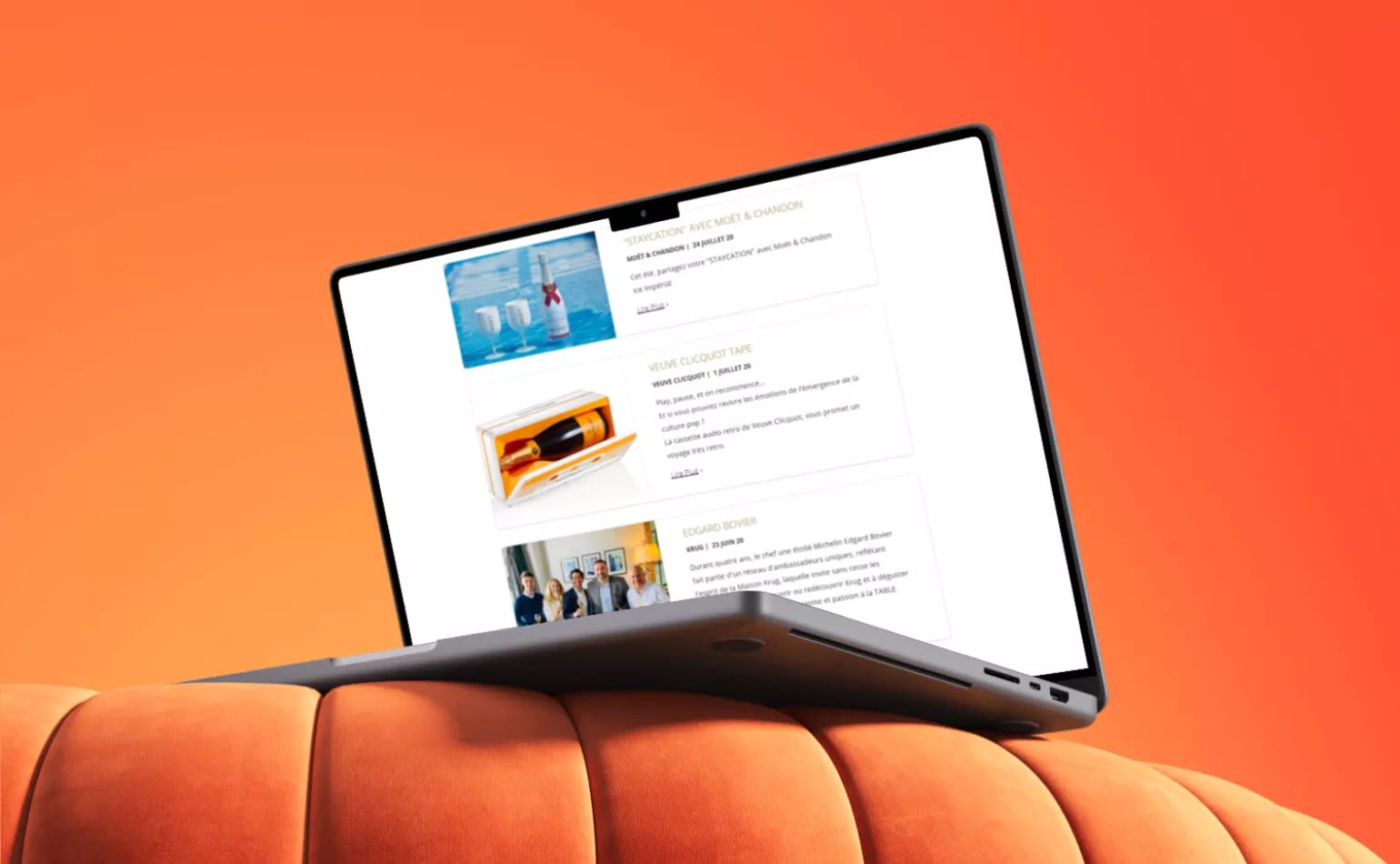 Aperçu de la plateforme interne de Product Information Management de Moët Hennessy, conçue par l'agence AODB.