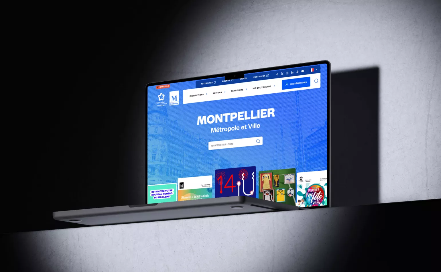 Interface de l'écosystème Drupal de Montpellier Méditerranée Métropole, infogéré et optimisé par AODB.