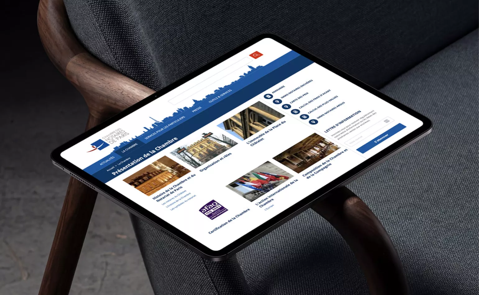 Organisation et pilotage agile Kanban pour la refonte, l'évolution et la maintenance des services en ligne Drupal de la Chambre des Notaires de Paris.
