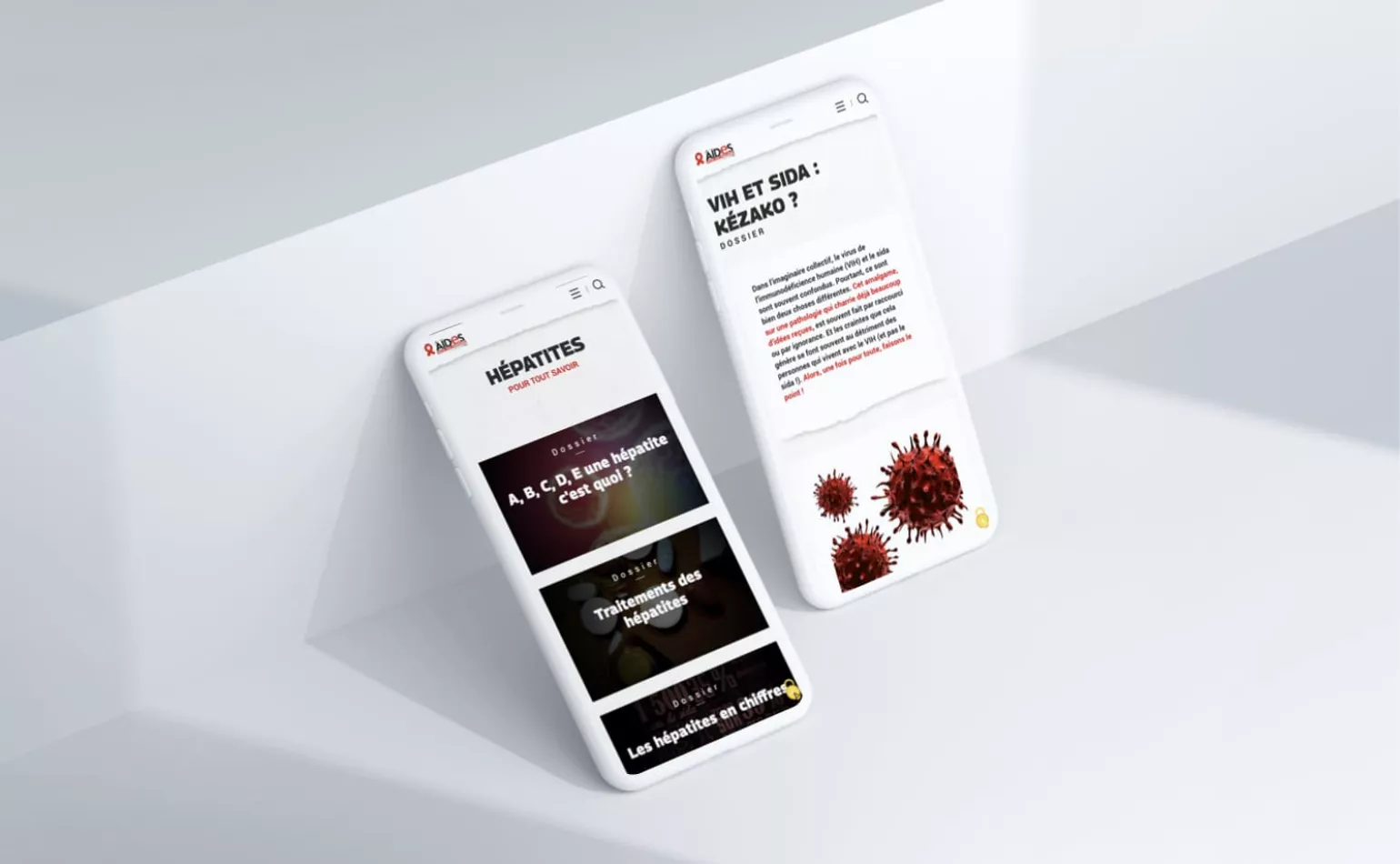 Version mobile responsive du site Drupal de AIDES, optimisée pour l'expérience utilisateur par AODB.