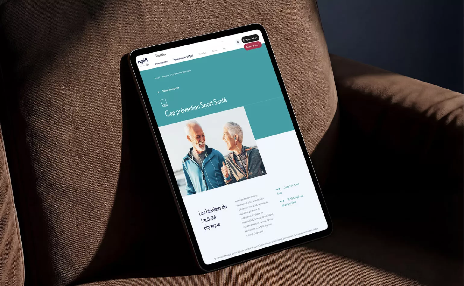 Version mobile responsive du site Drupal de la MGEFI, optimisée pour améliorer la qualité de l’expérience utilisateur.