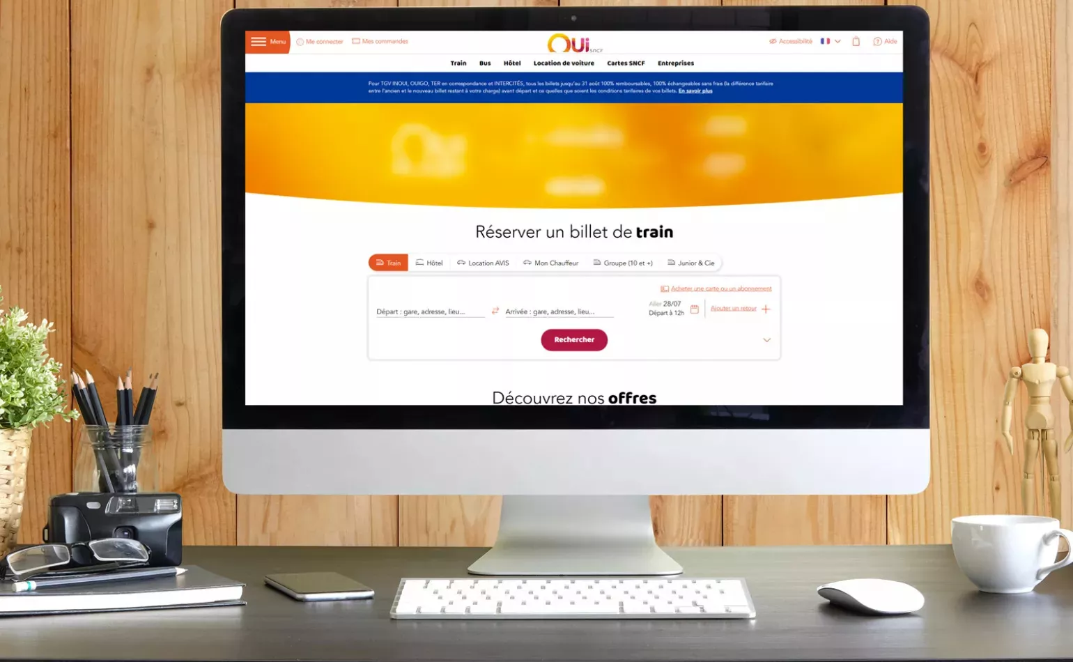 Version mobile responsive du site marchand Drupal de Oui.sncf, optimisée pour les 40 millions de visites mensuelles par AODB.