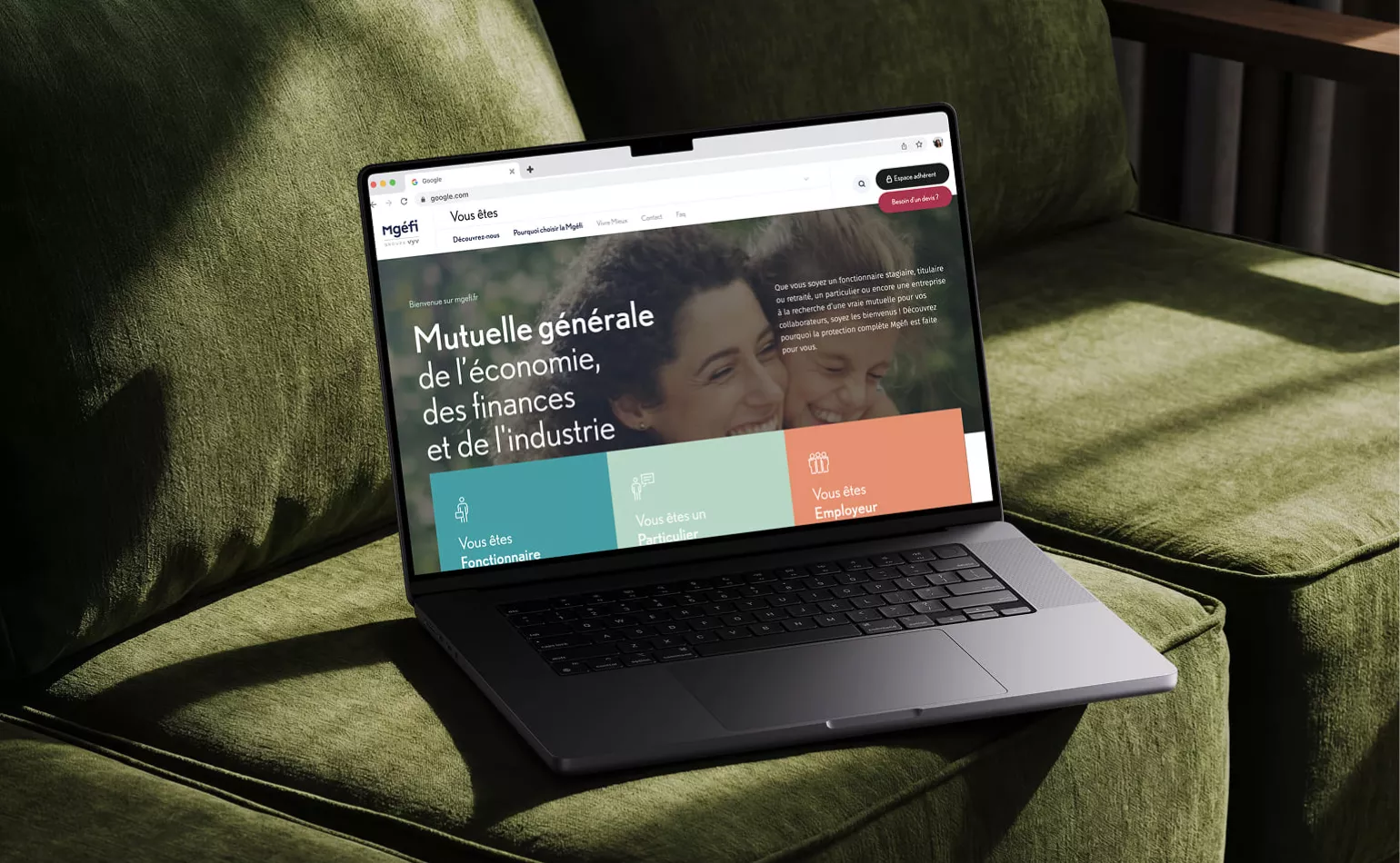 Aperçu de la plateforme web Drupal de la MGEFI gérée en maintenance préventive, corrective et évolutive par l'agence AODB.