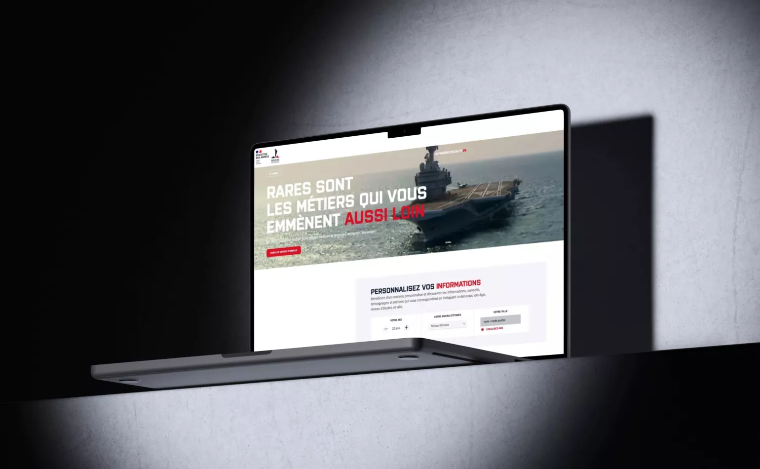 Portail RH et recrutement Drupal de la Marine Nationale, optimisé en maintenance évolutive par l'agence AODB.