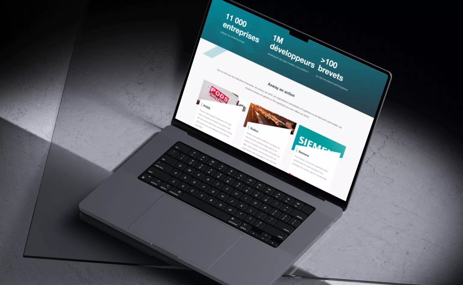 Aperçu du site internet Drupal d'Axway, optimisé pour améliorer l'expérience utilisateur et les performances web par l'agence AODB.