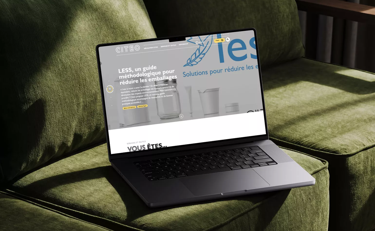 Aperçu du site internet de Citeo, développé avec une architecture Drupal Headless par l'agence AODB.